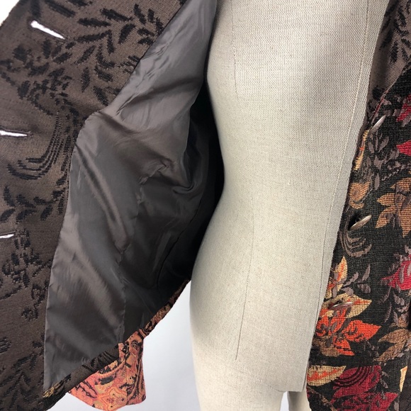 Coldwater Creek 2 Metal Button Leaf Print Blazer - Picture 9 of 15